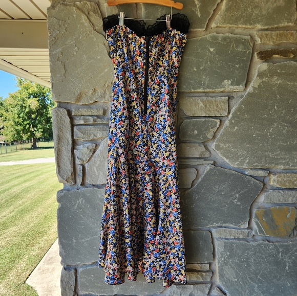 NEW VERONICA BEARD Black Floral Print ANNIKA Dress- Size 6 - Picture 7 of 8